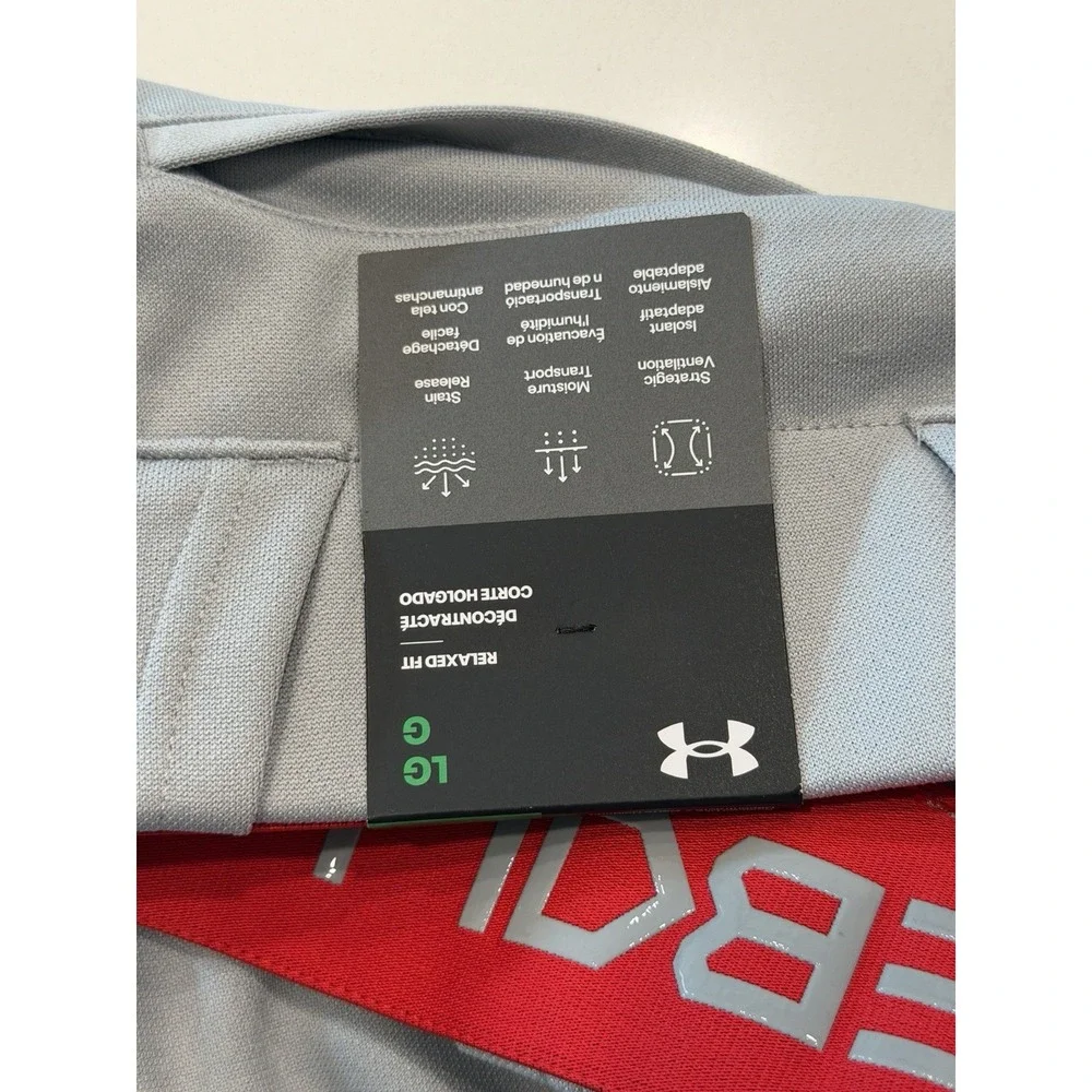 Under Armour Gameday Vanish Piped Baseball Pants Gray Red Mens L 1378697 NWT